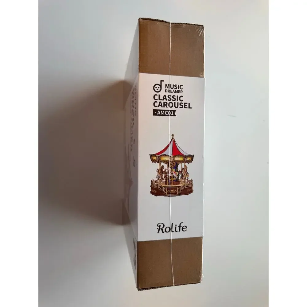 Rolife Music Dreamer Classic Carousel AMC01 265pc LED Wooden Building Kit 14+